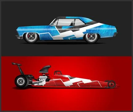 Racing car wrap design for vector  sport  graphics Stock Illustration
