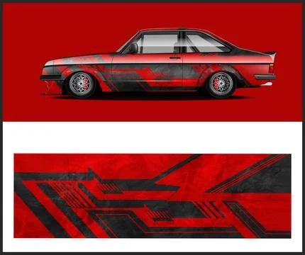 Racing car wrap design vector Stock Illustration