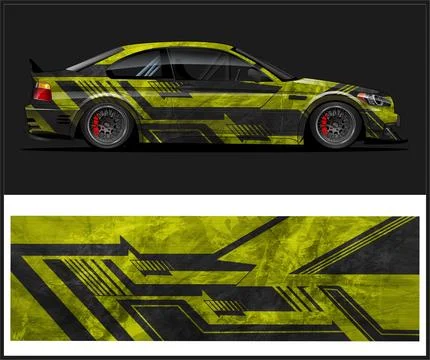 Racing car wrap design vector Stock Illustration