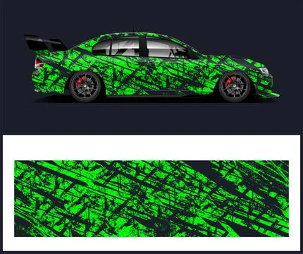 Racing car wrap design vector Stock Illustration