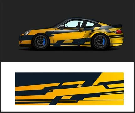 Racing car wrap design vector イラスト素材