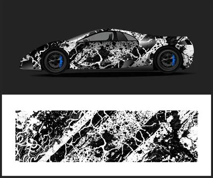 Racing car wrap design vector イラスト素材