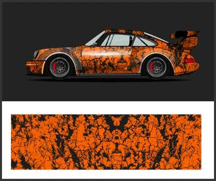 Racing car wrap design vector Stock Illustration