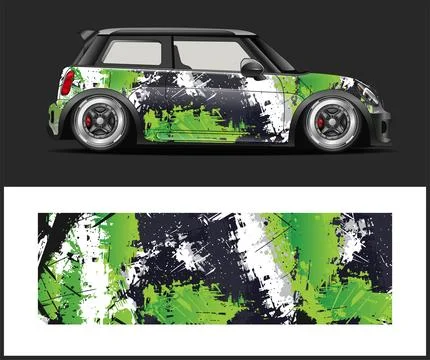 Racing car wrap design vector Stock Illustration