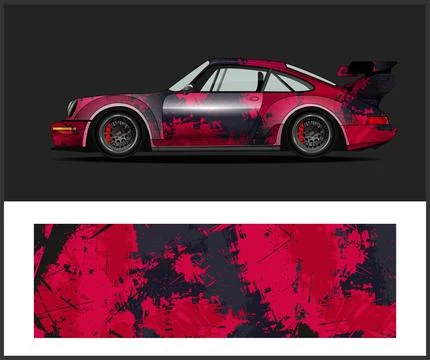Racing car wrap design vector Stock Illustration
