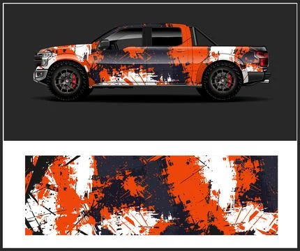 Racing car wrap design vector Stock Illustration