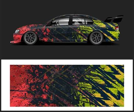 Racing car wrap design vector イラスト素材