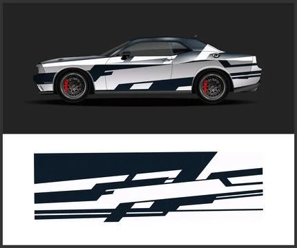 Racing car wrap design vector Stock Illustration