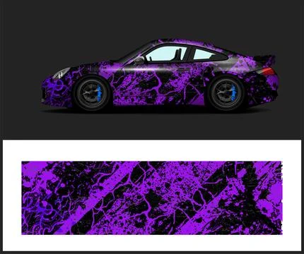 Racing car wrap design vector Stock Illustration