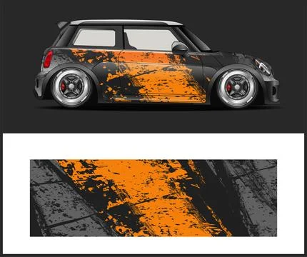 Racing car wrap design vector Stock Illustration