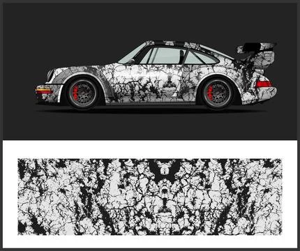 Racing car wrap design vector Stock Illustration