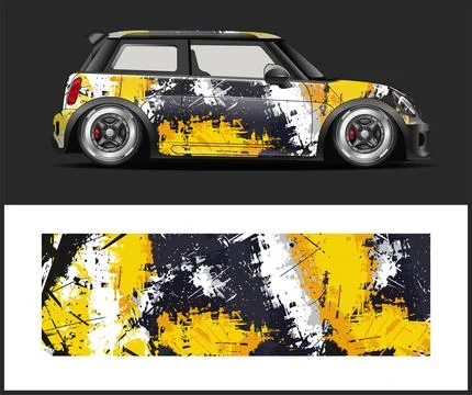 Racing car wrap design vector Stock Illustration