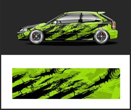Racing car wrap design vector イラスト素材