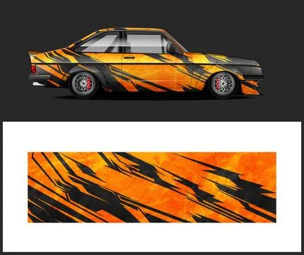 Racing car wrap design vector Stock Illustration