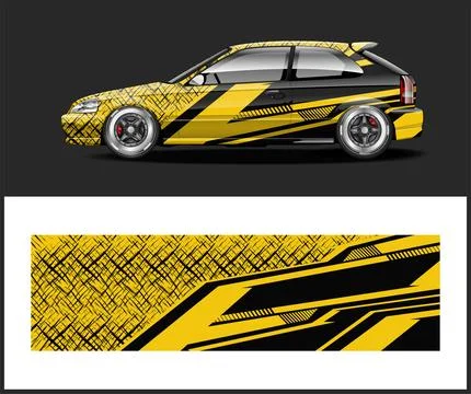 Racing car wrap design vector Stock Illustration
