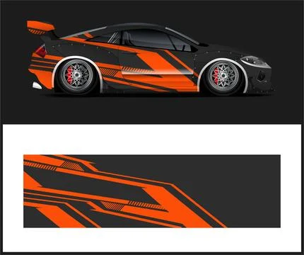 Racing car wrap design vector Stock Illustration