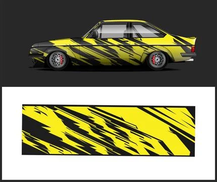 Racing car wrap design vector Stock Illustration