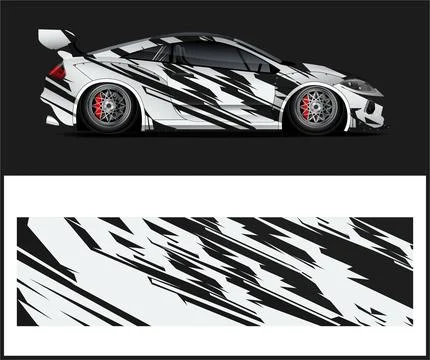Racing car wrap design vector Stock Illustration