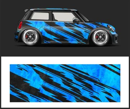 Racing car wrap design vector Stock Illustration