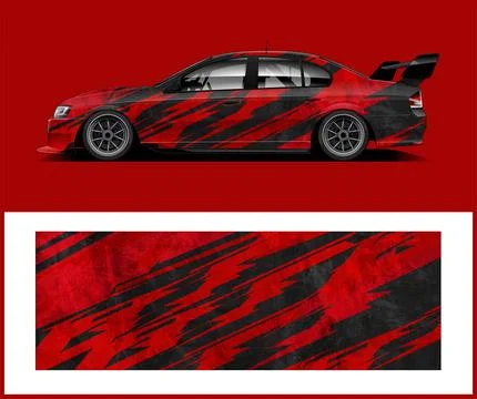 Racing car wrap design vector Stock Illustration