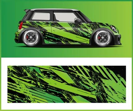 Racing car wrap design vector Stock Illustration