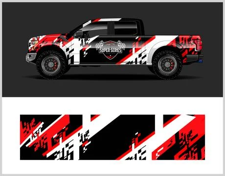 Racing car wrap design vector for premium vehicle vinyl sticker Stock Illustration