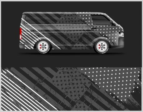 Racing car wrap design vector for premium vehicle vinyl sticker Stock-Illustration