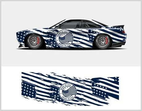 Racing car wrap design vector for premium vehicle vinyl sticker Stock Illustration