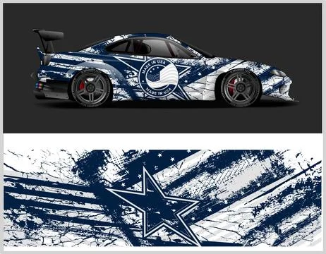 Racing car wrap design vector for premium vehicle vinyl sticker Stock Illustration