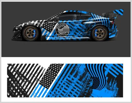 Racing car wrap design vector for premium vehicle vinyl sticker Stock-Illustration