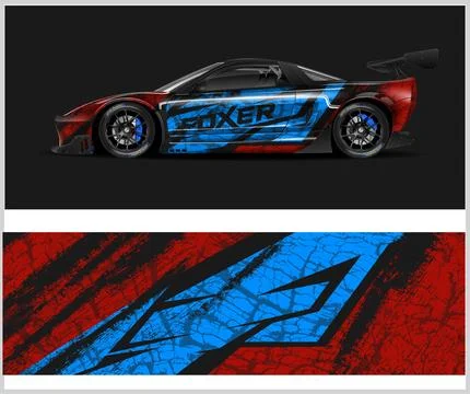 Racing car wrap design vector for premium vehicle vinyl sticker Stock Illustration