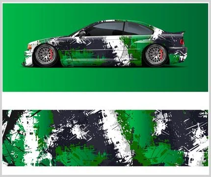 Racing car wrap design vector for premium vehicle vinyl sticker Stock Illustration