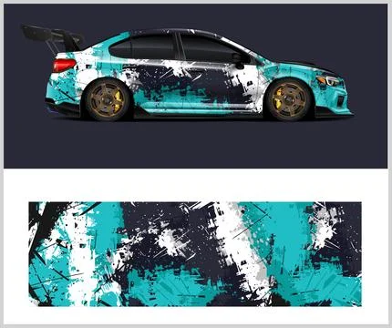 Racing car wrap design vector for premium vehicle vinyl sticker Stock Illustration