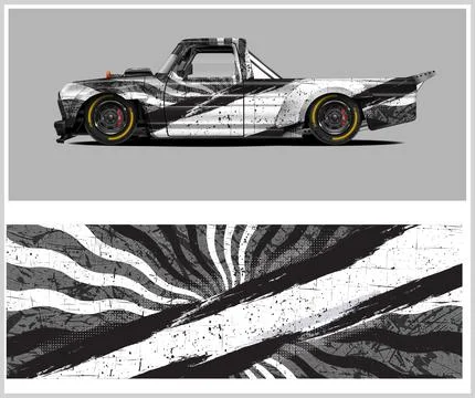 Racing car wrap design vector for premium vehicle vinyl sticker Illustrazione stock