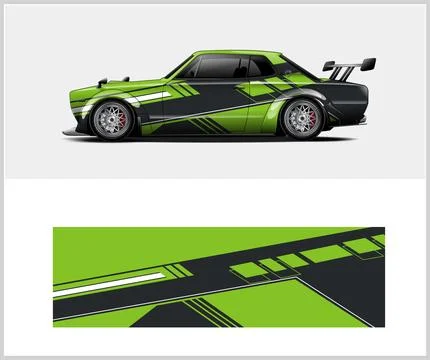 Racing car wrap design vector with Old rusty metal plate Stock Illustration