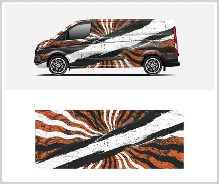 Racing car wrap design vector with Old rusty metal plate Stock Illustration