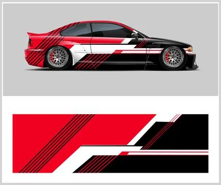 Racing car wrap design vector with Old rusty metal plate Stock Illustration