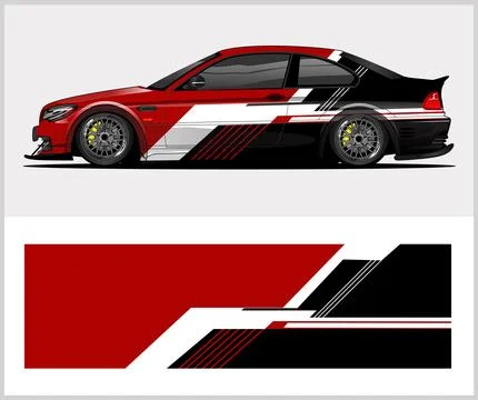 Racing car wrap design vector with Old rusty metal plate Stock Illustration