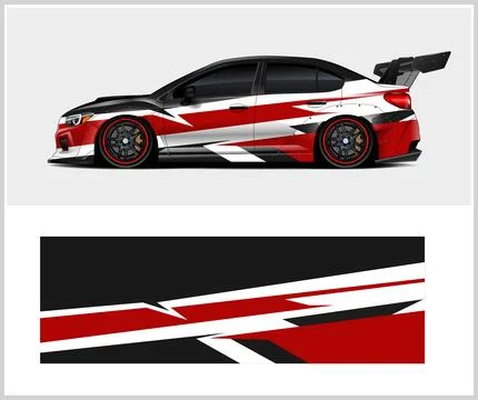 Racing car wrap design vector with Old rusty metal plate Stock Illustration