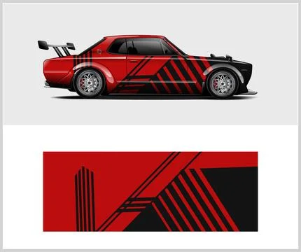Racing car wrap design vector with Old rusty metal plate Stock Illustration