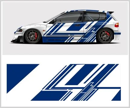 Racing car wrap design vector with Old rusty metal plate Stock Illustration