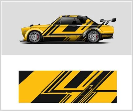 Racing car wrap design vector with Old rusty metal plate Illustrazione stock