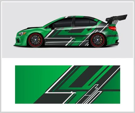 Racing car wrap design vector with Old rusty metal plate Stock Illustration