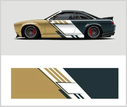 Racing car wrap design vector with Old rusty metal plate Stock Illustration
