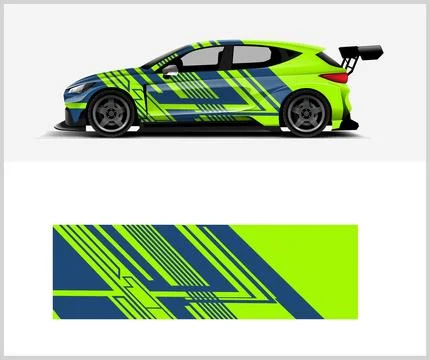 Racing car wrap design vector with Old rusty metal plate Stock Illustration