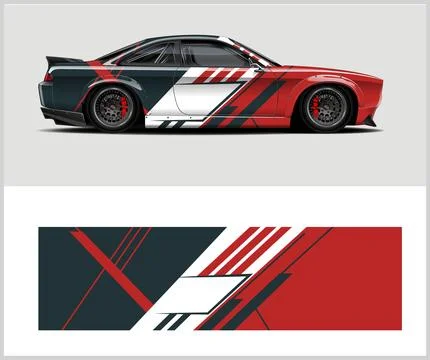 Racing car wrap design vector with Old rusty metal plate Stock-Illustration