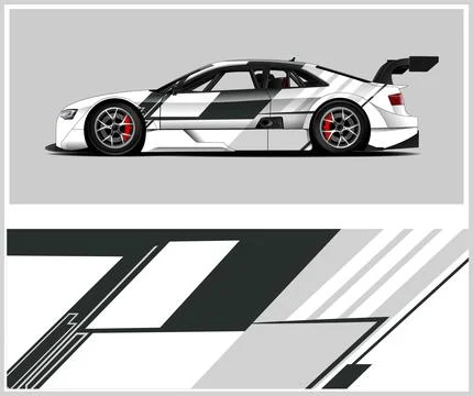 Racing car wrap design vector with Old rusty metal plate Stock Illustration