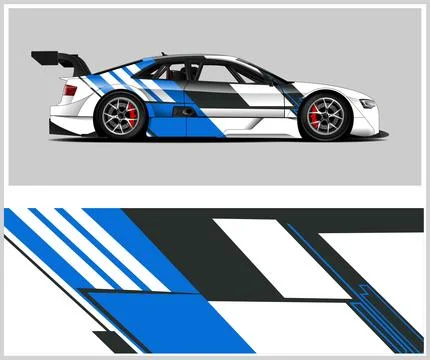 Racing car wrap design vector with Old rusty metal plate Stock Illustration