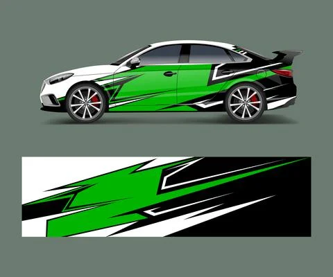 Racing car wrap design. wrap design for custom sport car. Stock Illustration