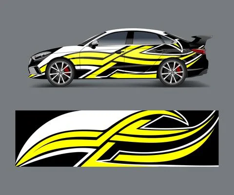 Racing car wrap design. wrap design for custom sport car. Stock Illustration